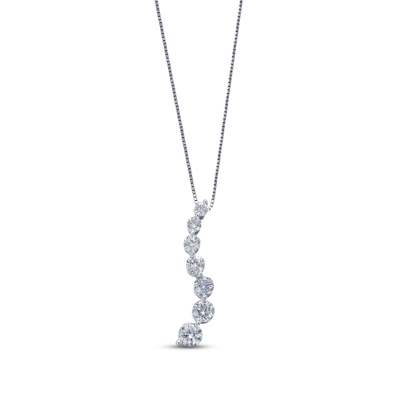 Main Image 1 of Previously Owned Diamond Journey Necklace 1-1/2 ct tw 14K White Gold