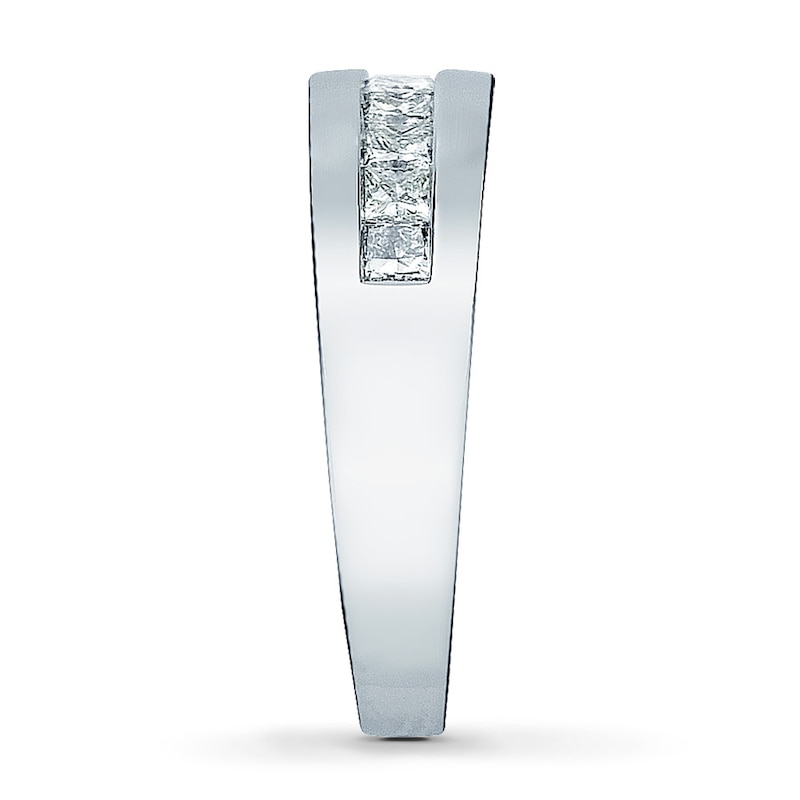 Main Image 3 of Previously Owned Men's Wedding Band 1 ct tw Square-cut Diamonds 14K White Gold