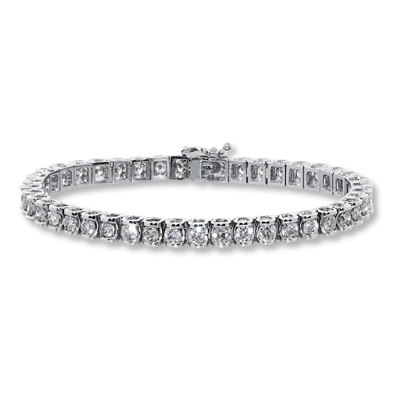 Previously Owned Diamond Bracelet 5 ct tw Round-cut 14K White Gold