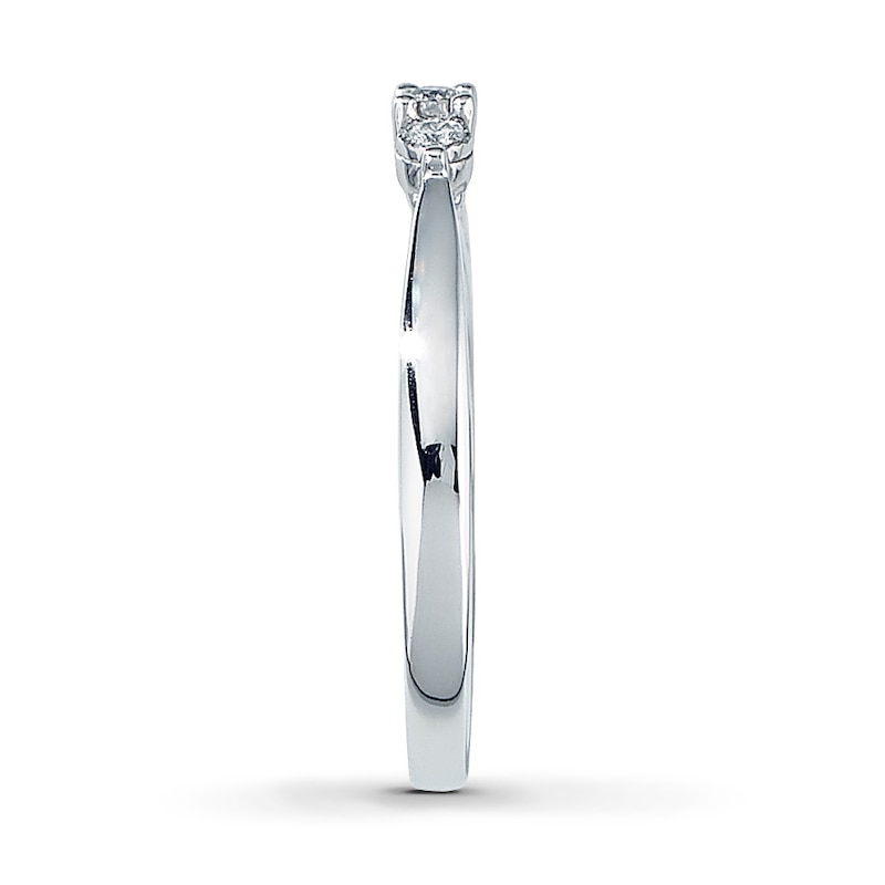 Main Image 3 of Previously Owned Three-Stone Diamond Ring 1/15 ct tw Round-cut 10K White Gold