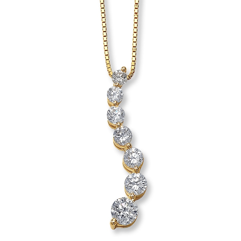 Main Image 1 of Previously Owned Necklace 1 ct tw Diamonds 14K Yellow Gold 18"