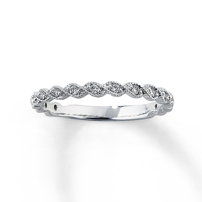 Main Image 1 of Previously Owned Wedding Ring 1/8 ct tw Round-cut Diamonds 14K White Gold