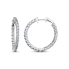 Thumbnail Image 1 of Previously Owned Diamond Hoop Earrings 1-1/2 ct tw Round-cut 14K White Gold
