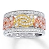 Thumbnail Image 0 of Previously Owned Diamond Ring 3/4 ct tw Round-cut 14K Tri-Color Gold