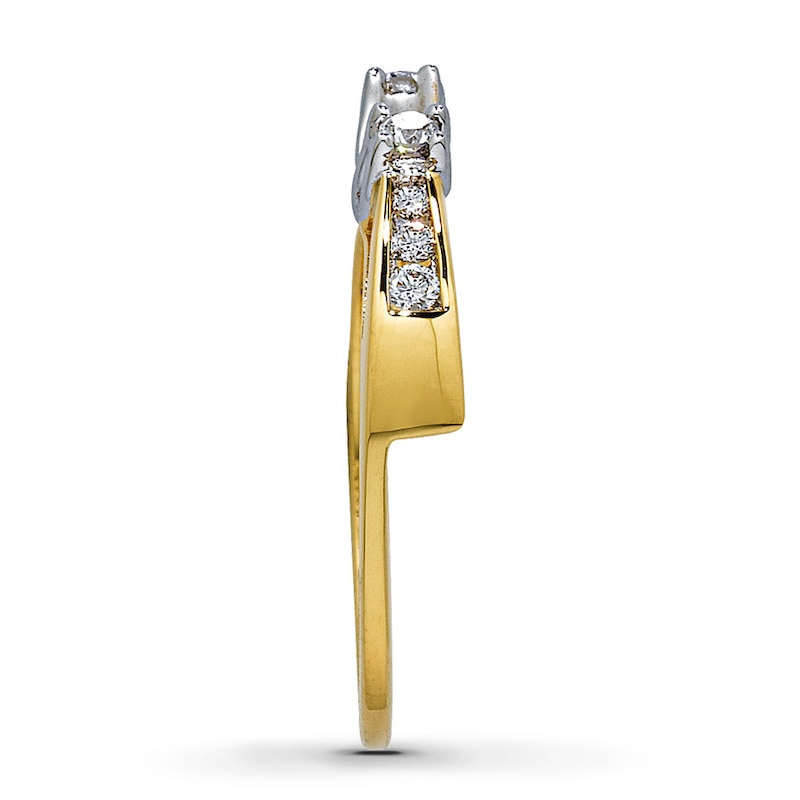 Main Image 3 of Previously Owned Diamond Enhancer Ring 1/5 ct tw Round-cut 14K Two-Tone Gold