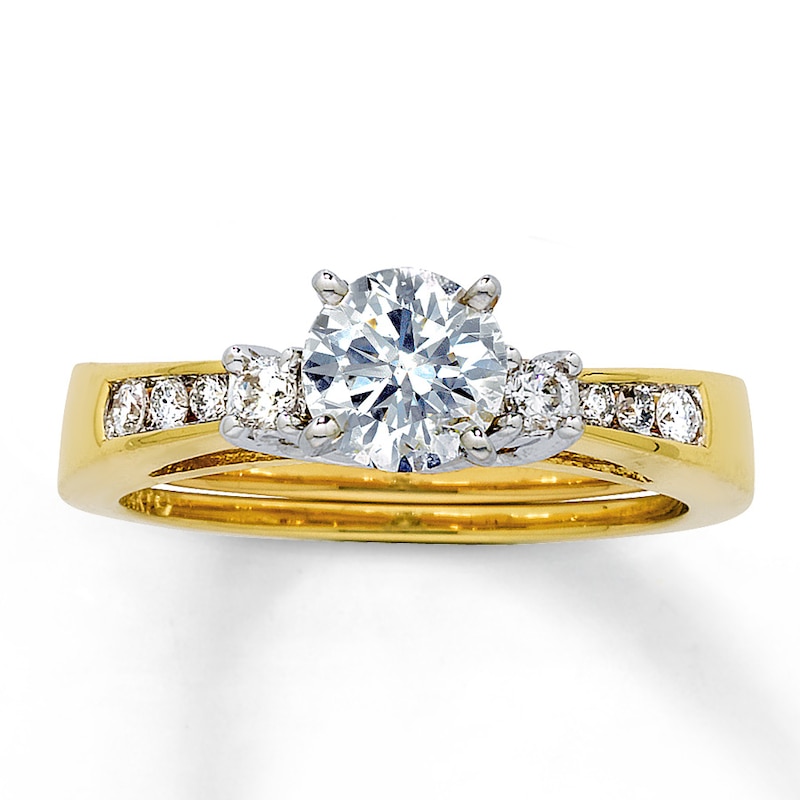 Main Image 4 of Previously Owned Diamond Enhancer Ring 1/5 ct tw Round-cut 14K Two-Tone Gold