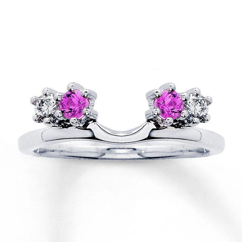 Main Image 1 of Previously Owned Pink Sapphire Enhancer Ring 1/2 ct tw Diamonds 14K White Gold