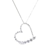 Thumbnail Image 1 of Previously Owned Journey Heart Necklace 3/4 cttw Diamond 14K White Gold 18"