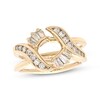Thumbnail Image 1 of Previously Owned Diamond Enhancer Ring 1/2 ct tw Round/Baguette-cut 14K Yellow Gold Size 7