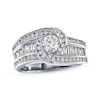Thumbnail Image 1 of Previously Owned Diamond Ring 1-3/8 ct tw Round/Baguette-cut 14K White Gold