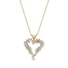 Thumbnail Image 1 of Previously Owned Heart Necklace 2 cttw Diamonds Round & Baguette-Cut 14K Yellow Gold
