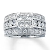 Thumbnail Image 1 of Previously Owned Diamond Engagement Ring 3-1/2 ct tw Princess & Round 14K White Gold