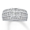 Thumbnail Image 1 of Previously Owned Diamond Engagement Ring 1-3/4 ct tw Princess/Round 14K White Gold