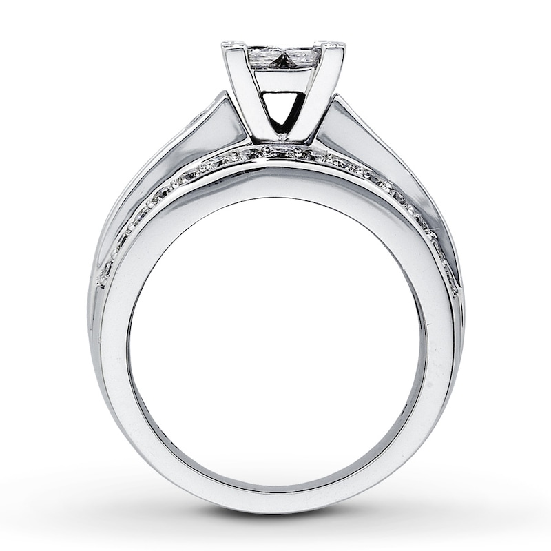 Main Image 2 of Previously Owned Diamond Engagement Ring 1-3/4 ct tw Princess/Round 14K White Gold