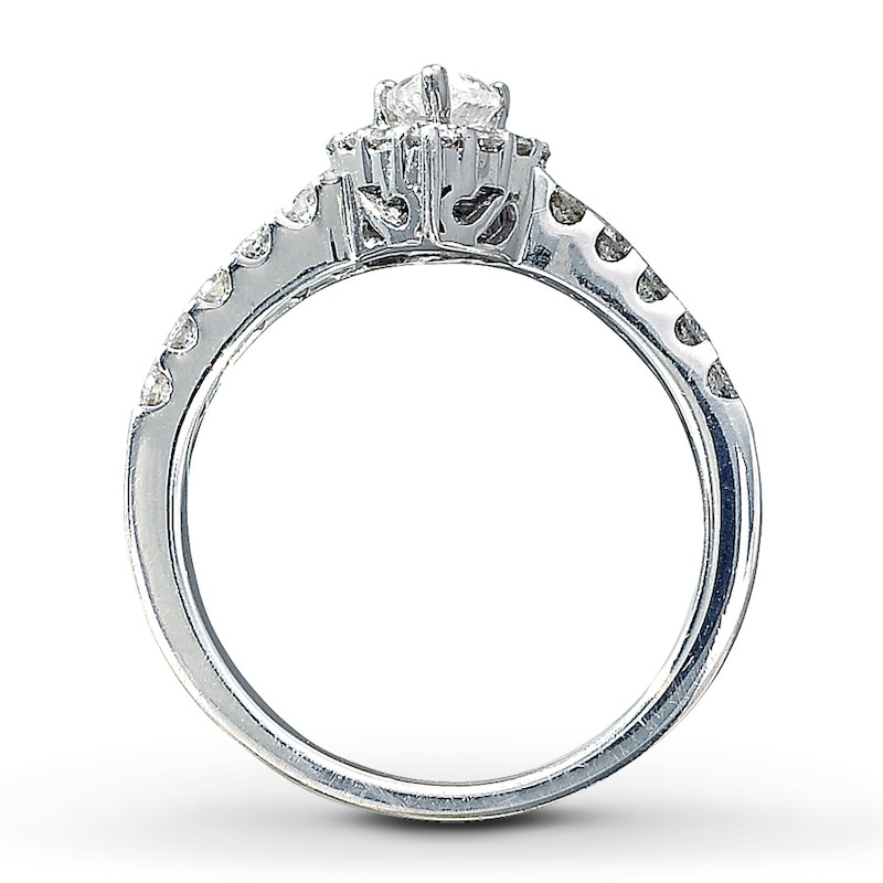 Main Image 2 of Previously Owned Diamond Engagement Ring 1 ct tw Pear/Round-cut 14K White Gold