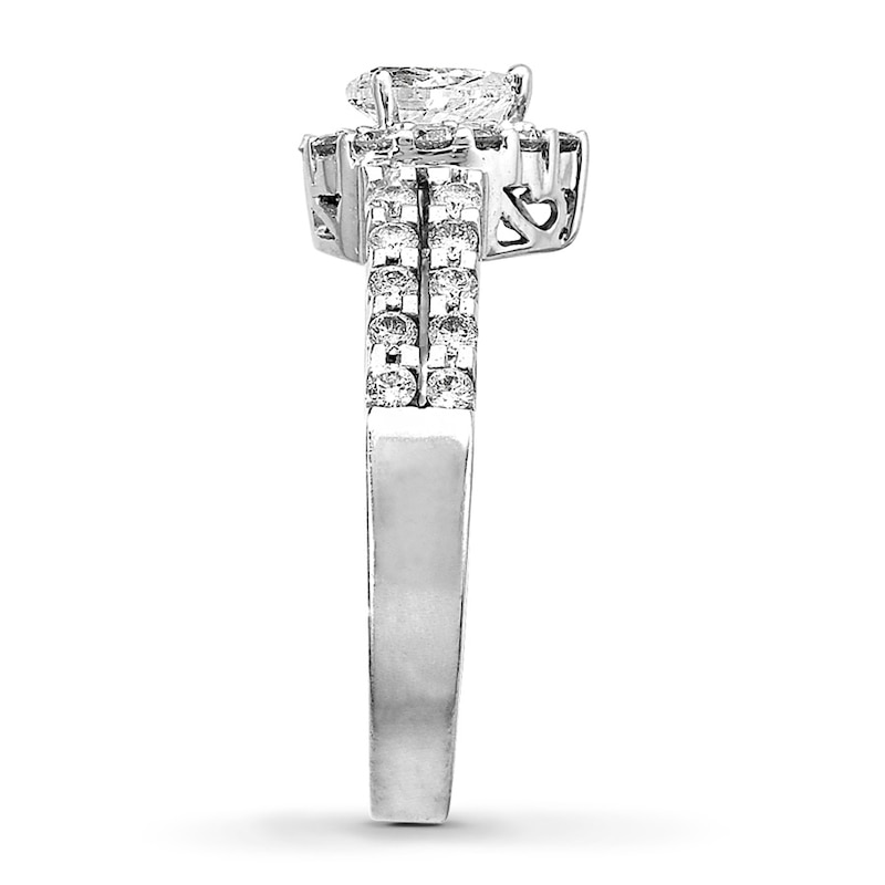 Main Image 3 of Previously Owned Diamond Engagement Ring 1 ct tw Pear/Round-cut 14K White Gold