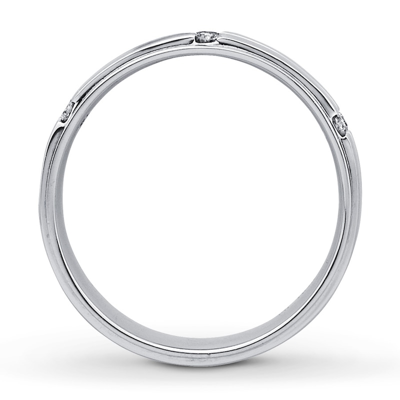 Main Image 2 of Previously Owned Diamond Men's Ring 1/6 ct tw 14K White Gold Size 10