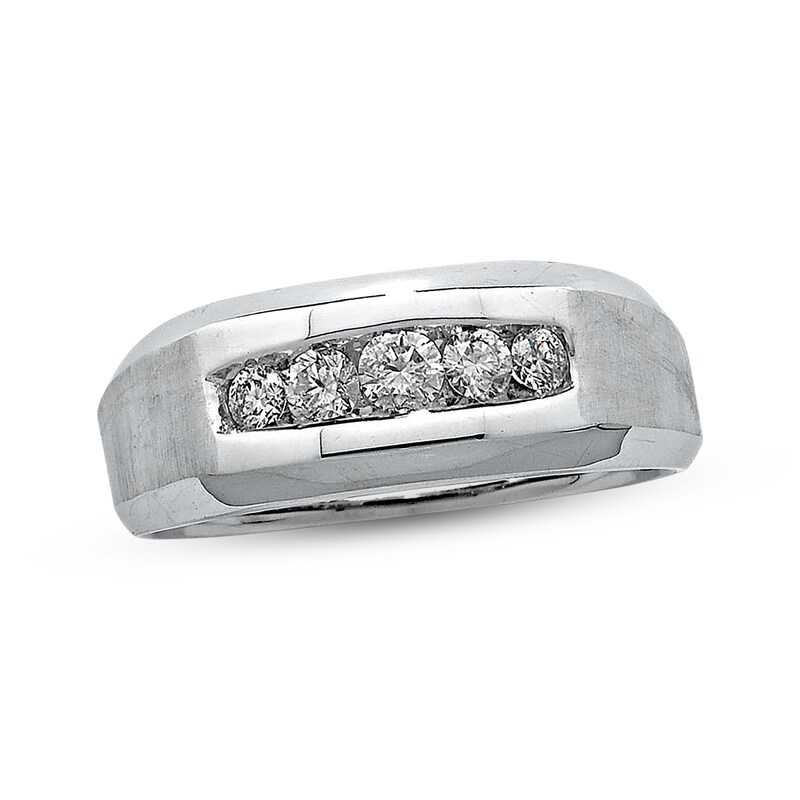 Main Image 1 of Previously Owned Men's Diamond Wedding Band 1/2 ct tw 14K White Gold