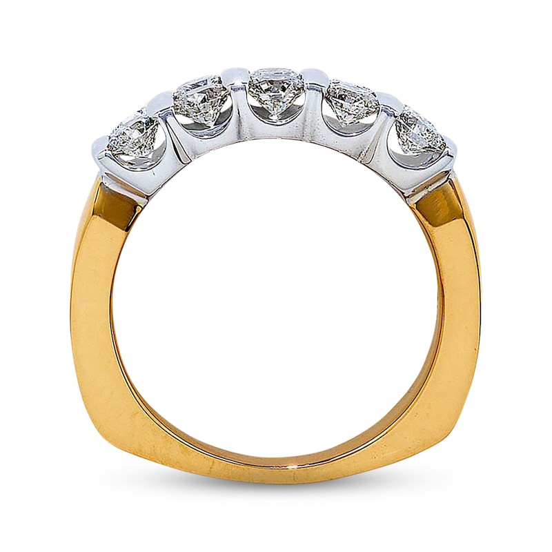 Main Image 2 of Previously Owned Diamond Anniversary Band 1-1/2 ct tw Round-cut 18K Two-Tone Gold
