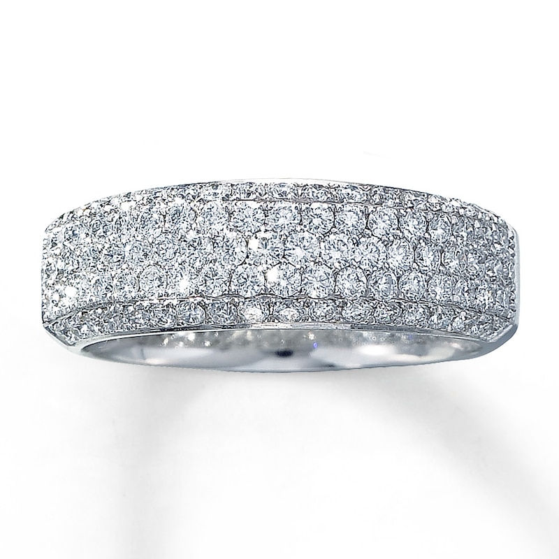 Main Image 1 of Previously Owned Diamond Anniversary Ring 1 ct tw Round-cut 14K White Gold