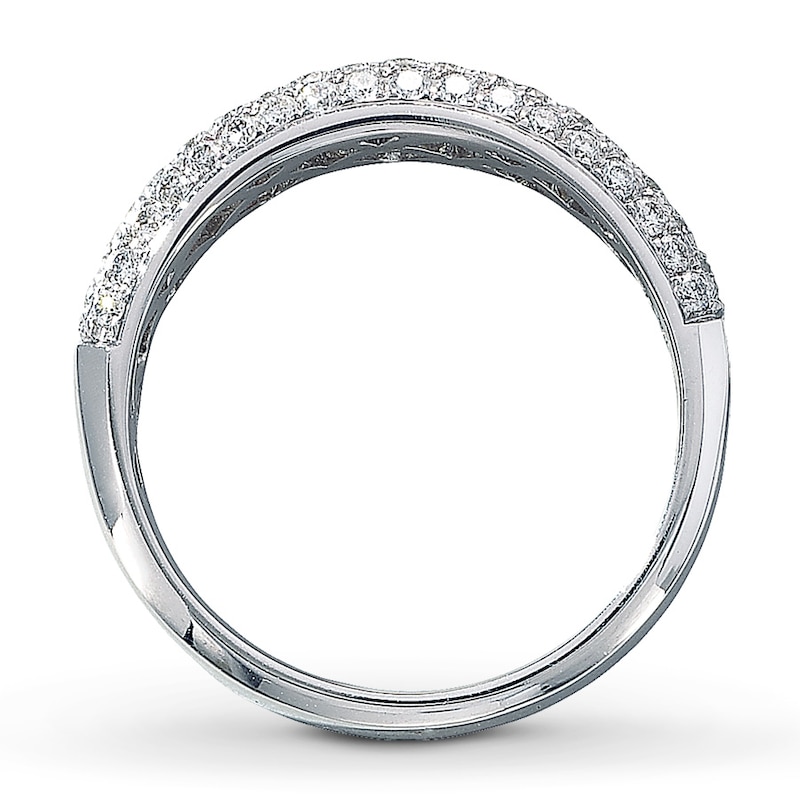 Main Image 2 of Previously Owned Diamond Anniversary Ring 1 ct tw Round-cut 14K White Gold