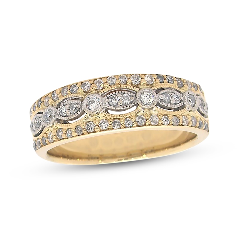 Main Image 1 of Previously Owned Diamond Fashion Ring 3/8 cttw Round-cut 14K Two-Tone Gold
