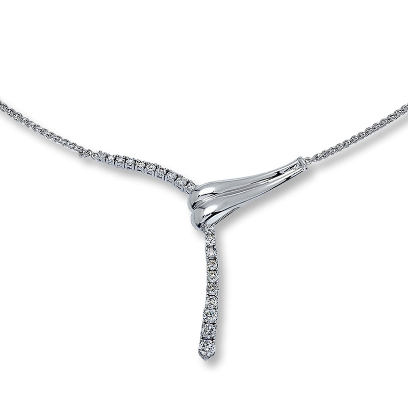 Previously Owned Diamond Necklace 1 ct tw Round-Cut 14K White Gold 18"