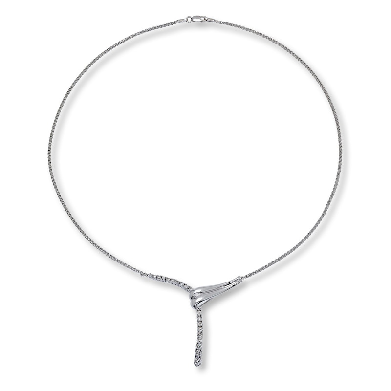 Previously Owned Diamond Necklace 1 ct tw Round-Cut 14K White Gold 18"
