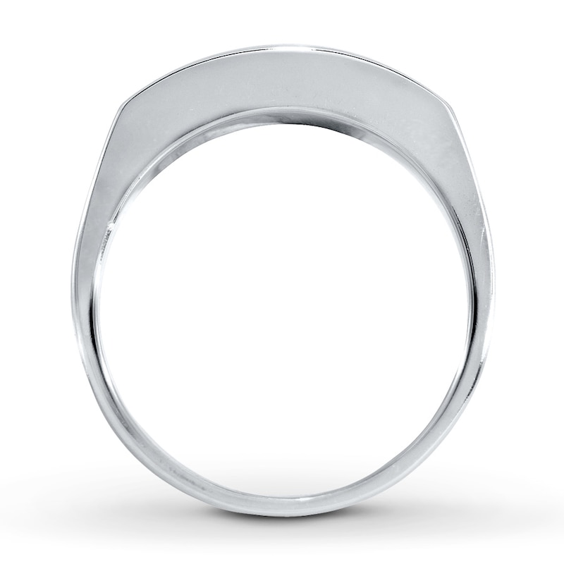 Main Image 2 of Previously Owned Men's Diamond Wedding Band 1 ct tw Square-Cut 14K White Gold