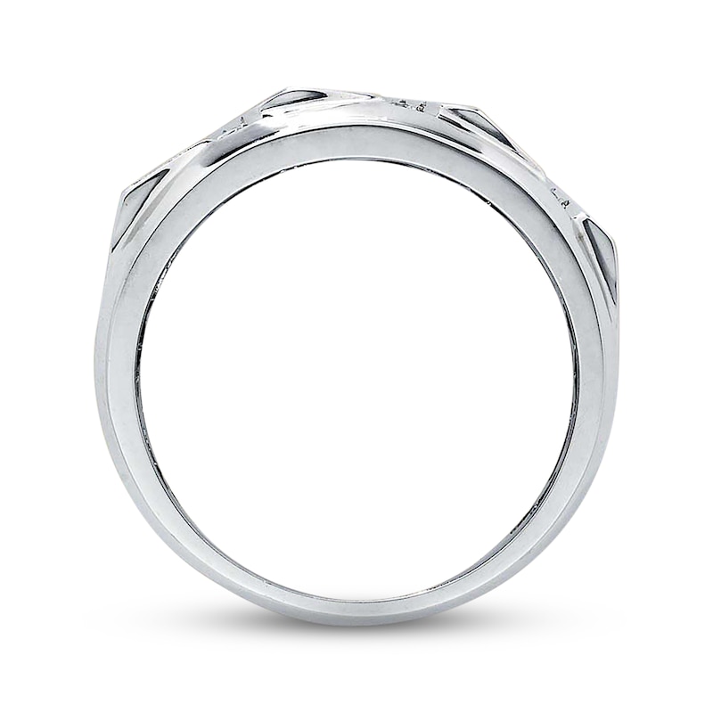 Main Image 2 of Previously Owned Men's Diamond Wedding Band 1/3 ct tw Round-cut 14K White Gold