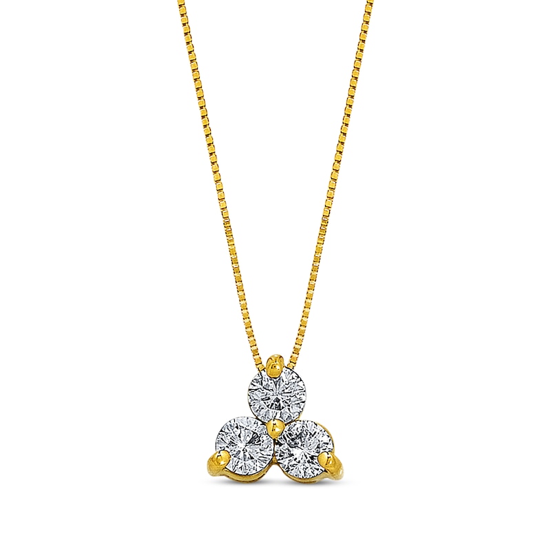 Previously Owned Diamond Clover Necklace 5/8 cttw 18K Yellow Gold