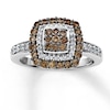 Thumbnail Image 1 of Previously Owned Brown & White Diamond Ring 3/4 ct tw 14K White Gold