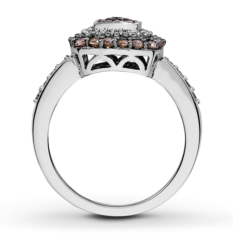 Main Image 2 of Previously Owned Brown & White Diamond Ring 3/4 ct tw 14K White Gold