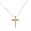 Thumbnail Image 1 of Previously Owned Diamond Cross Necklace 1/4 cttw 18K Yellow Gold 18"
