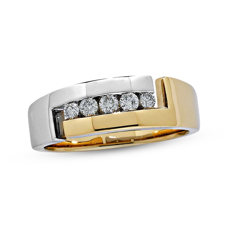 Main Image 1 of Previously Owned Men's Diamond Band 1/3 ct tw 14K Two-Tone Gold