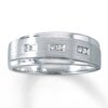 Thumbnail Image 1 of Previously Owned Men's Wedding Band 1/6 ct tw Square-cut Diamonds 10K White Gold