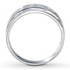 Thumbnail Image 2 of Previously Owned Men's Wedding Band 1/6 ct tw Square-cut Diamonds 10K White Gold