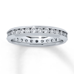 Previously Owned Diamond Anniversary Eternity Band 1 ct tw Round-cut 14K White Gold Size 6