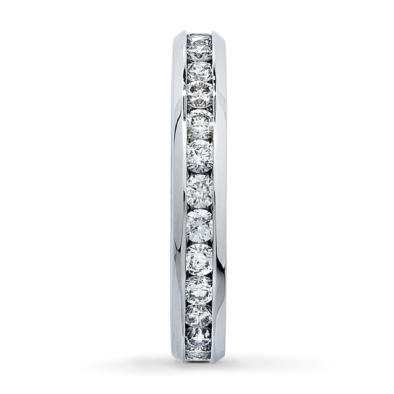 Main Image 3 of Previously Owned Diamond Anniversary Eternity Band 1 ct tw Round-cut 14K White Gold Size 6