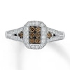 Thumbnail Image 1 of Previously Owned Brown & White Diamond Ring 3/8 ct tw 14K White Gold