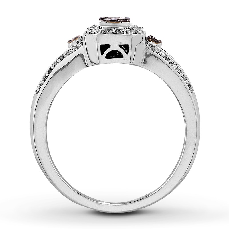 Main Image 2 of Previously Owned Brown & White Diamond Ring 3/8 ct tw 14K White Gold