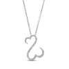 Thumbnail Image 1 of Previously Owned Open Hearts Diamond Necklace 1/10 ct tw Round-cut 14K White Gold 18"