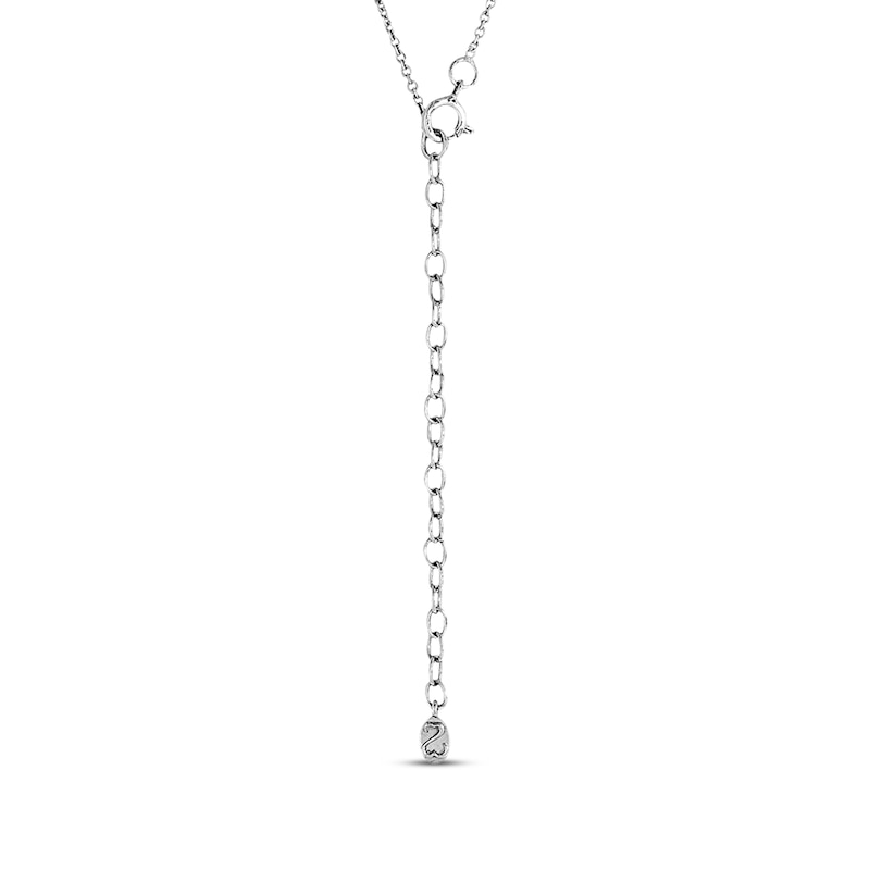 Main Image 4 of Previously Owned Open Hearts Diamond Necklace 1/10 ct tw Round-cut 14K White Gold 18"