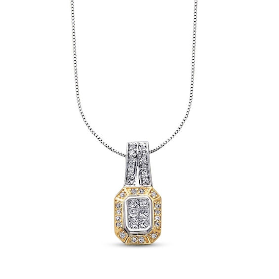 Previously Owned Diamond Necklace 1/2 cttw 14K Two-Tone Gold