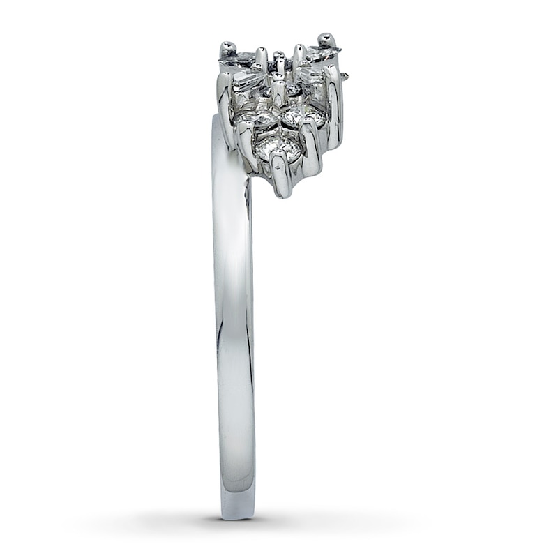 Main Image 3 of Previously Owned Enhancer Ring 1/2 cttw Round & Baguette Diamonds 14K White Gold