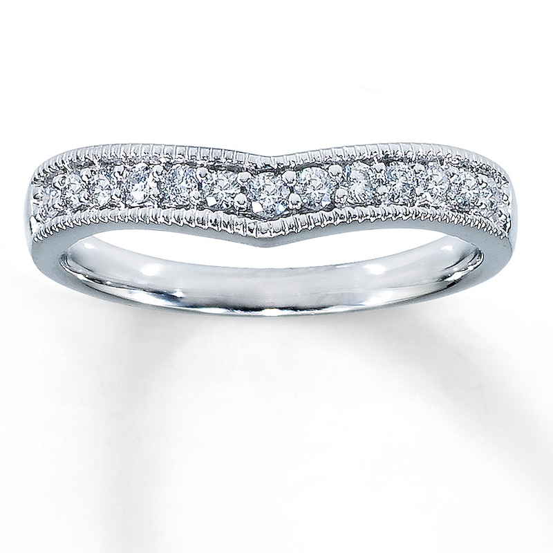 Main Image 1 of Previously Owned Diamond Wedding Band 1/4 ct tw Round-cut 14K White Gold