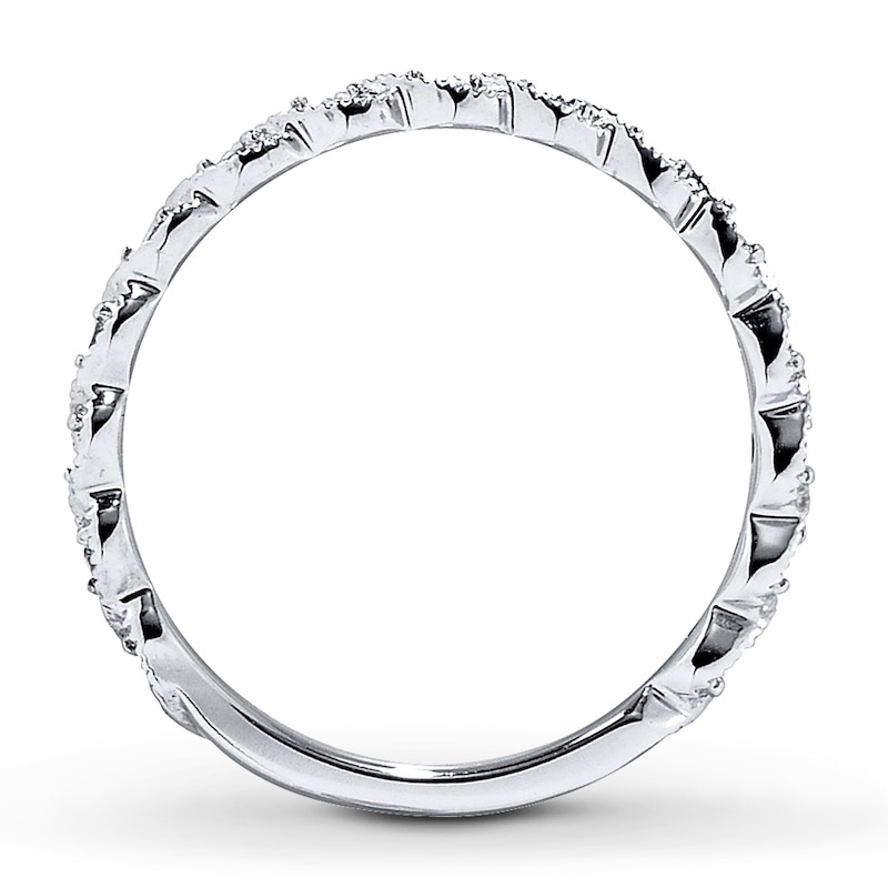 Main Image 2 of Previously Owned Diamond Wedding Band 1/10 ct tw Round-cut 14K White Gold