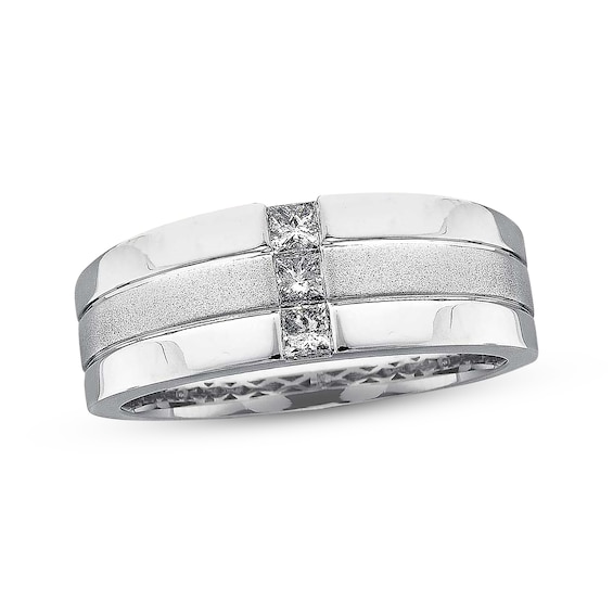 Previously Owned Men's Diamond Ring 1/3 ct tw Square-cut 14K White Gold