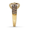 Previously Owned Le Vian Belt Buckle Ring 3/4 ct tw Round-cut Chocolate Diamonds Honey Gold