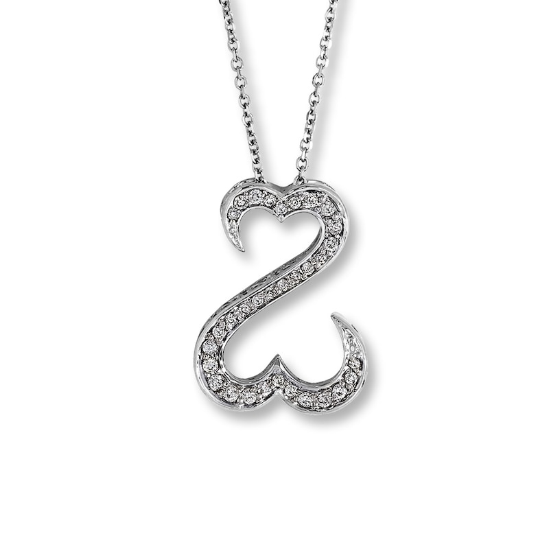 Main Image 2 of Previously Owned Necklace 1/4 ct tw Diamonds 14K White Gold 20"